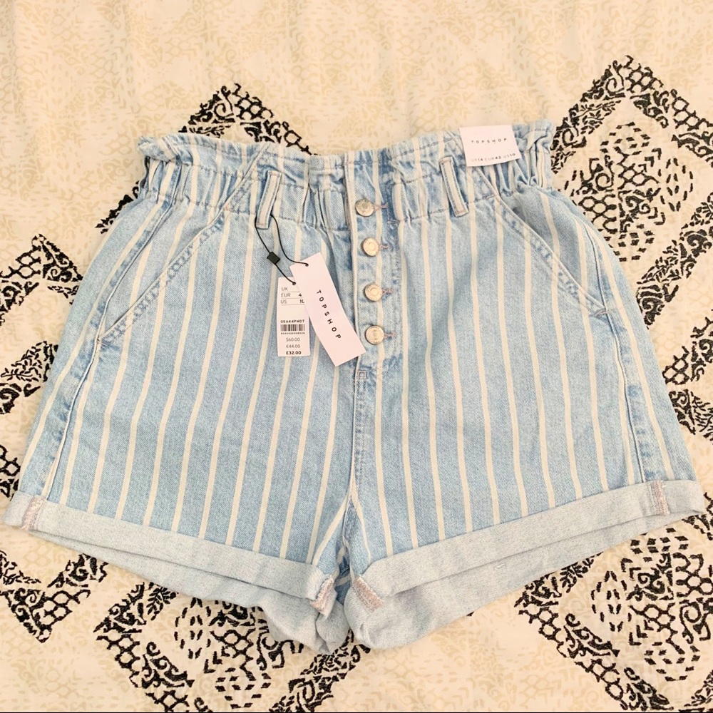 Paperbag High Waisted Denim Shorts